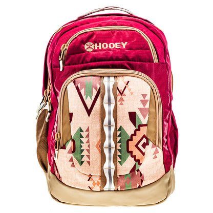 Hooey OX Backpack Burgundy/Tan w/Aztec weis-western-wear