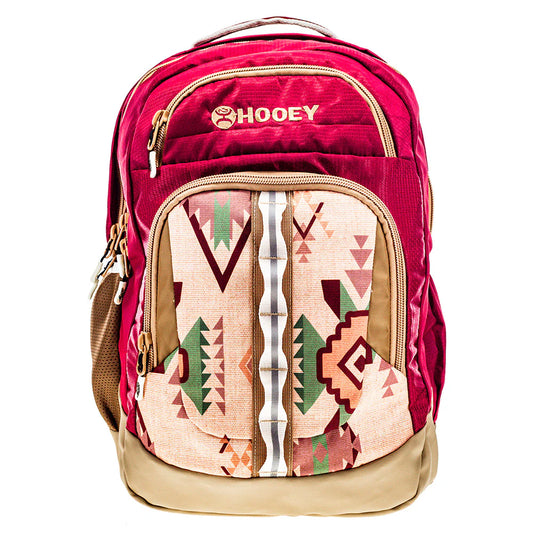 Hooey OX Backpack Burgundy/Tan w/Aztec weis-western-wear