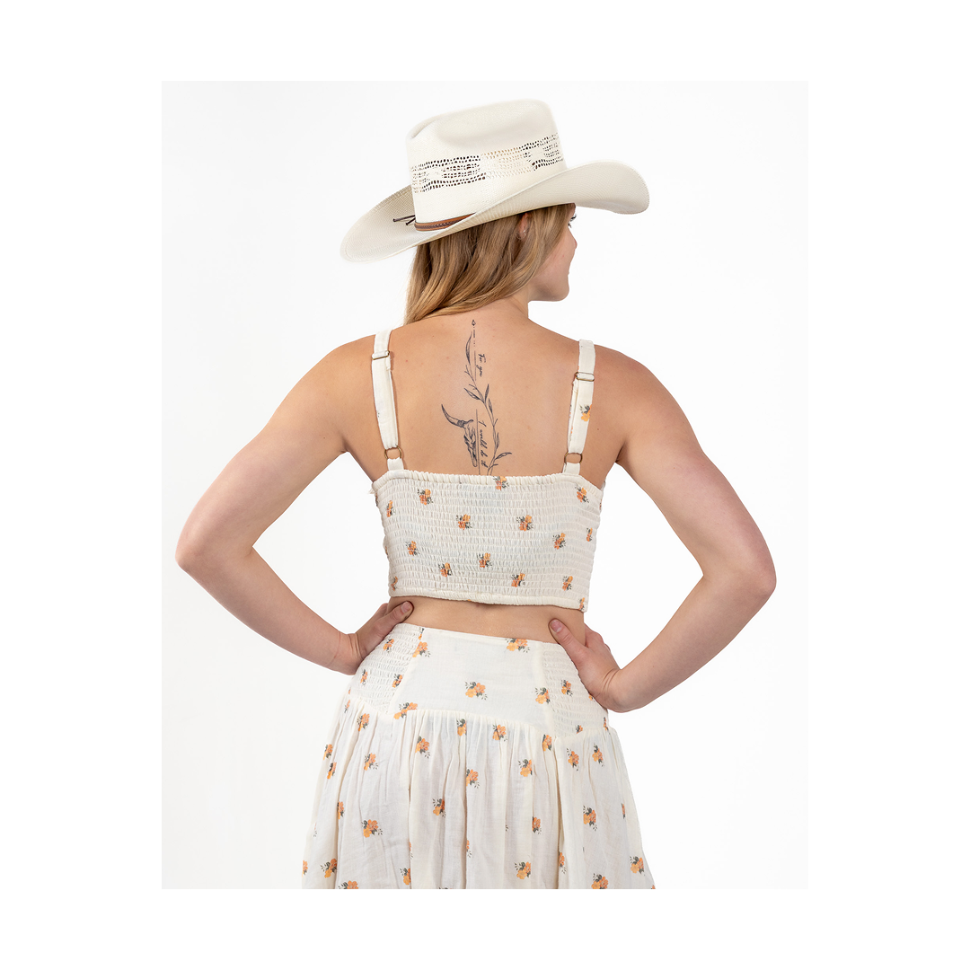 Rock & Roll Women's Cream Floral Tank