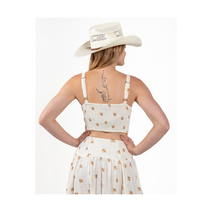 Rock & Roll Women's Cream Floral Tank