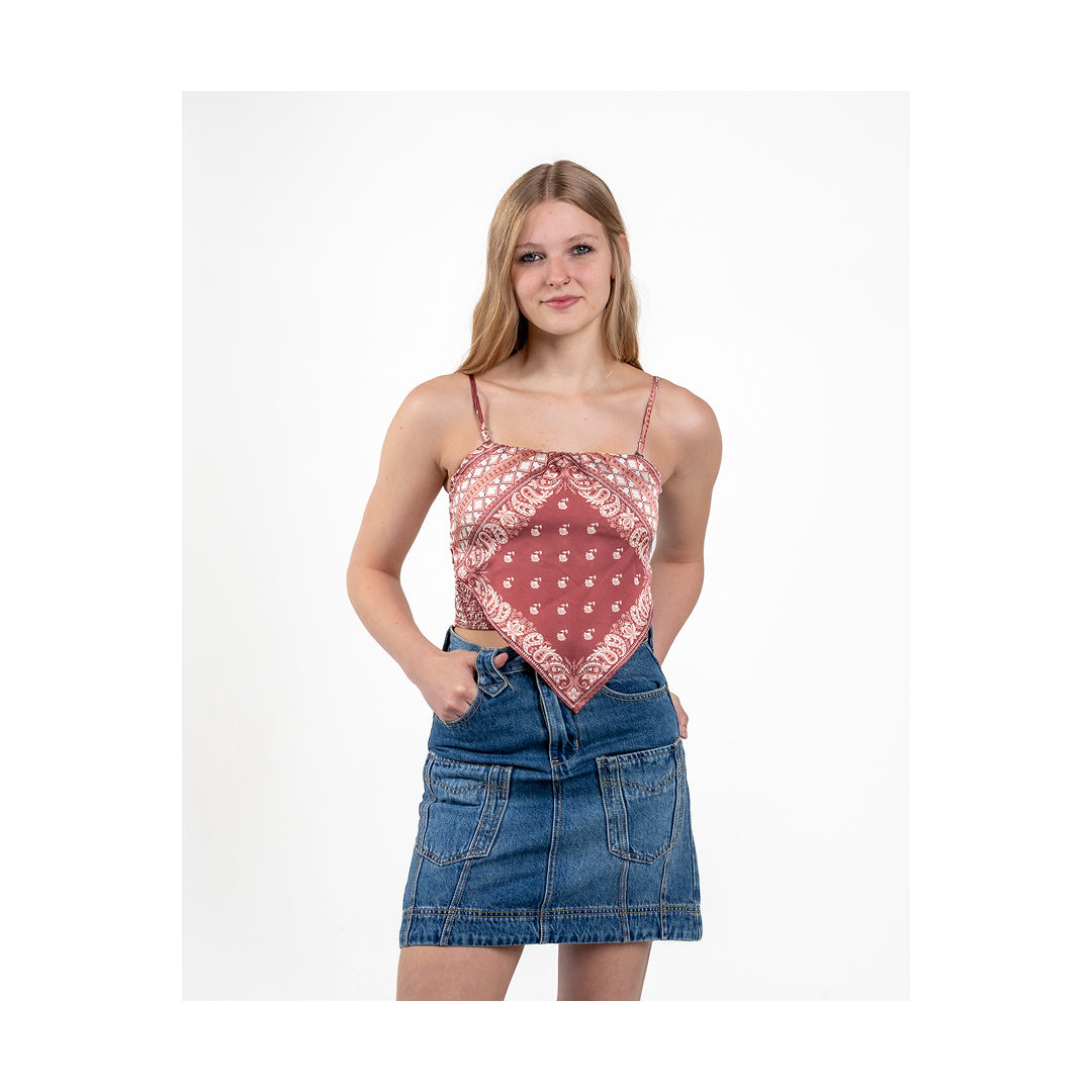Rock&Roll Women's Burgundy Bandana Tank Top