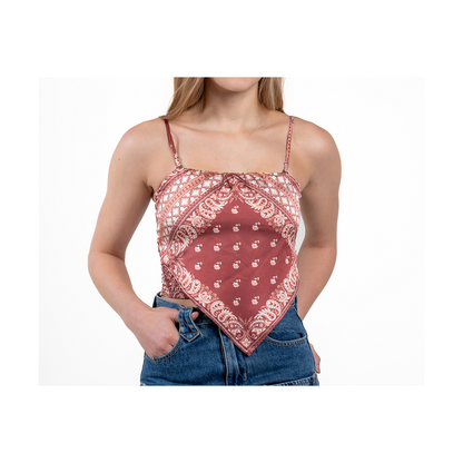 Rock&Roll Women's Burgundy Bandana Tank Top