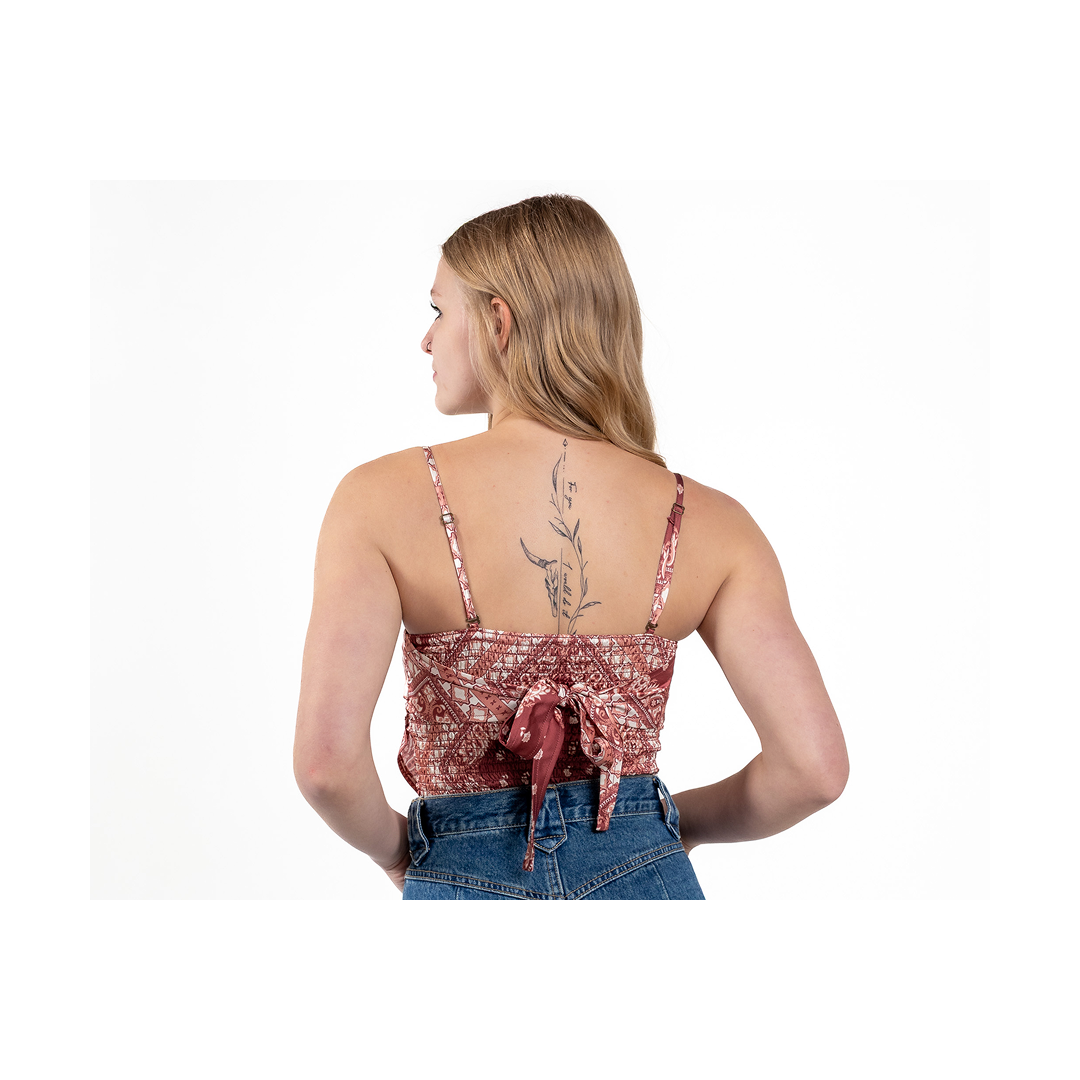 Rock&Roll Women's Burgundy Bandana Tank Top