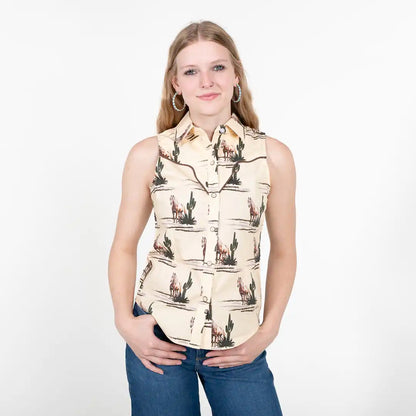 Rock&Roll Women's Sleeveless Retro Shirt