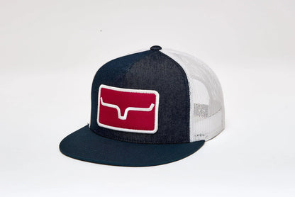 Kimes Ranch Banner Ventilated Trucker Hat in Grey Heather
