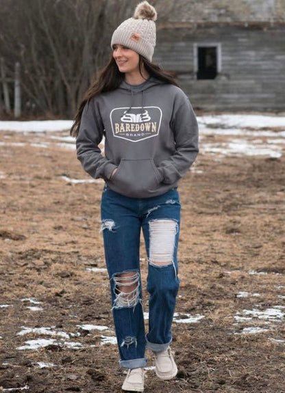 Baredown Brand Unisex Hoodie Cotton/Poly Charcoal