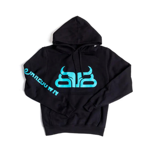 Baredown Brand Unisex Hoodie Cow Poke Teal Logo