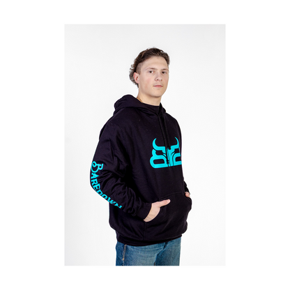 Baredown Brand Hoodie Cow Poke Teal Logo