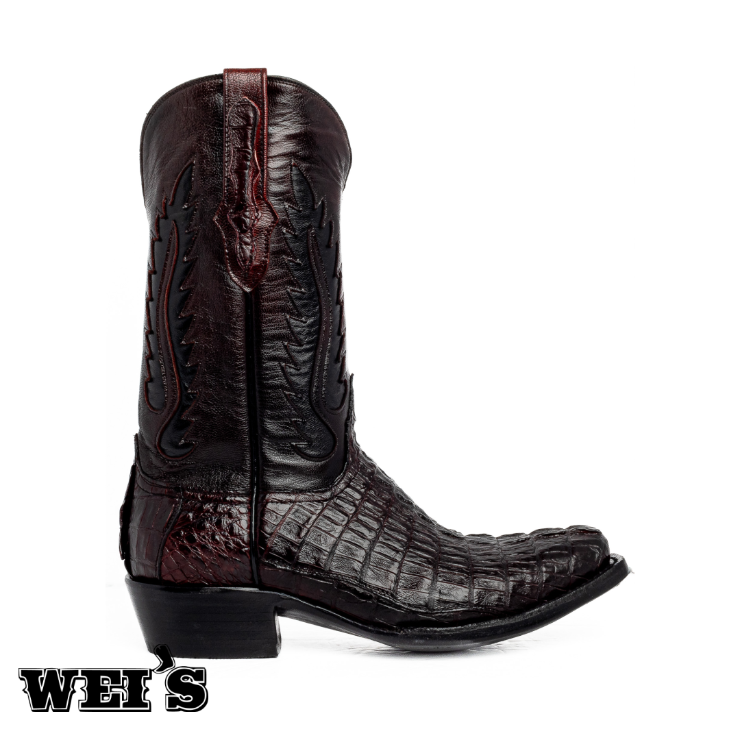 Black Jack Men's 12" Caiman Tail Black Cherry Boots BC7207-V3