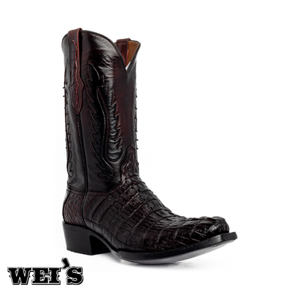 Black Jack Men's 12" Caiman Tail Black Cherry Boots BC7207-V3