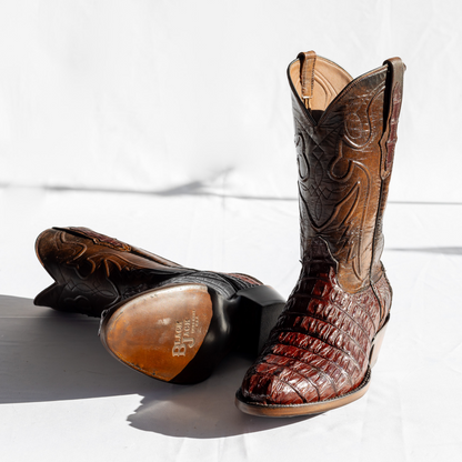 Black Jack Men's 12" Cowboy Boots Caiman Tail