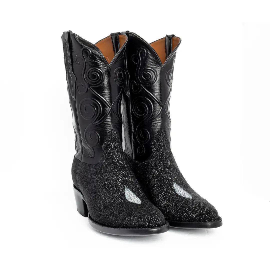 Black Jack Men's Cowboy Boots 12" Exotic Stingray Black 7864-01