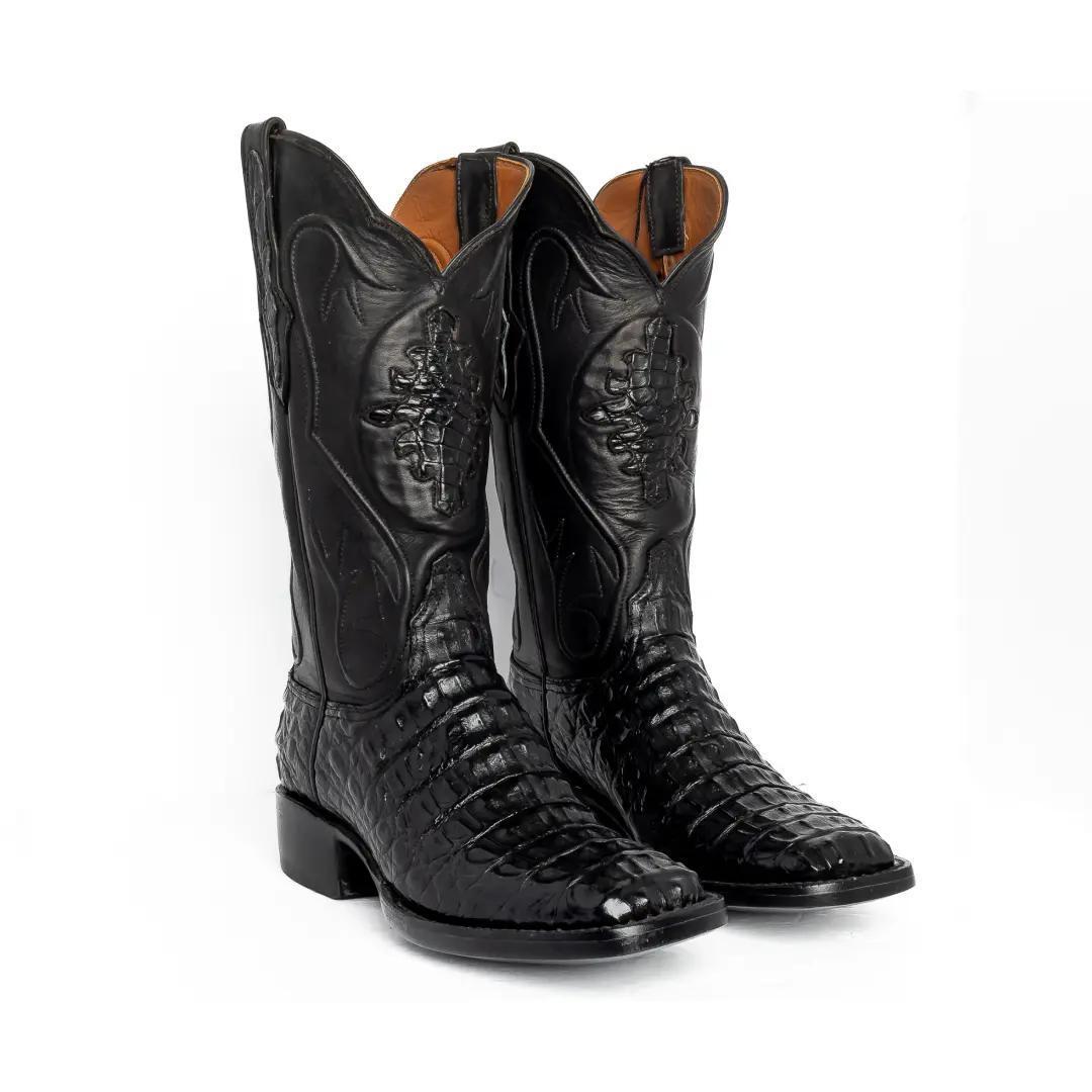 Black Jack Women's 13" Cowboy Boots Exotic Caiman Black 70396