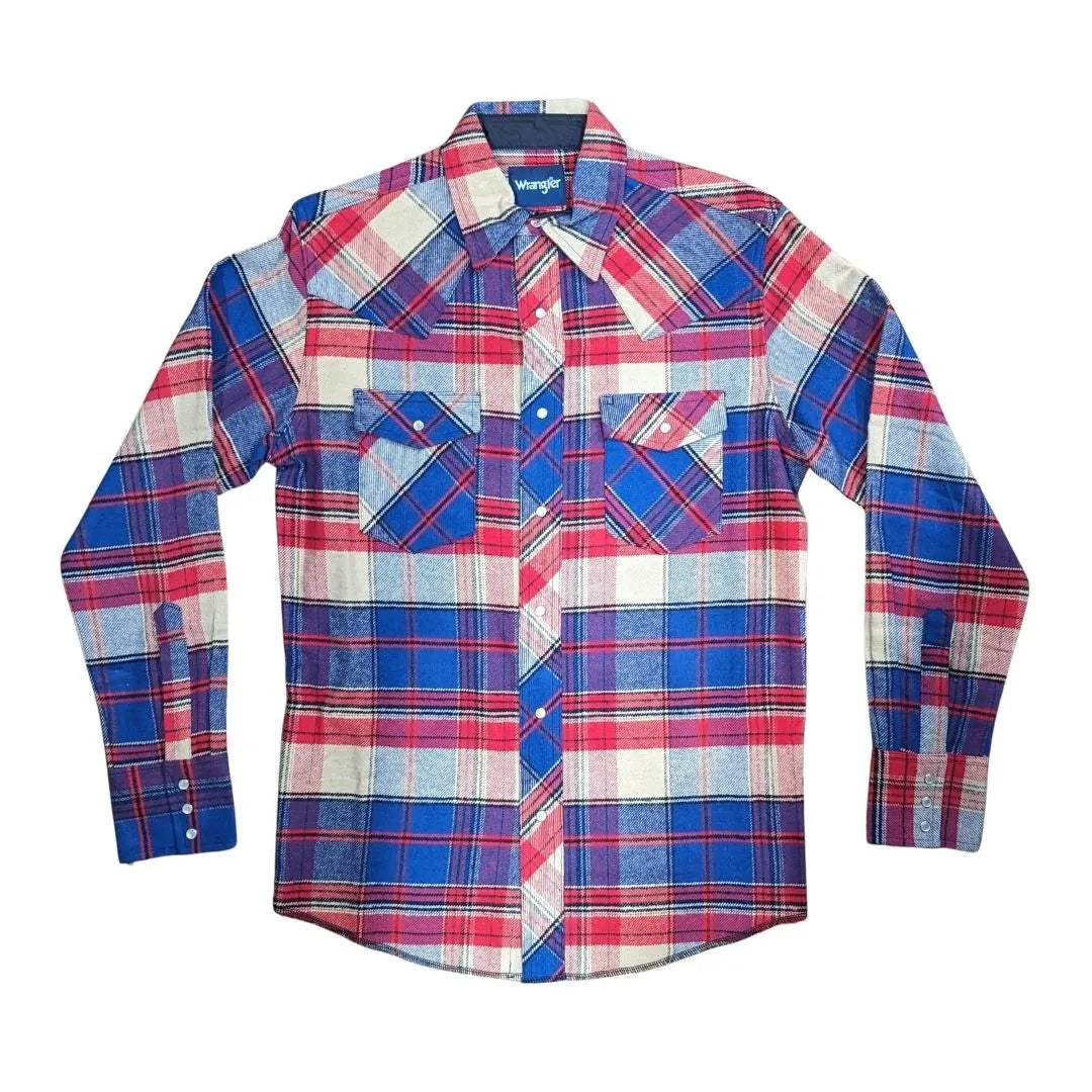 Wrangler Men's Heavyweight Flannel Plaid Shirt - Assorted weis-western-wear