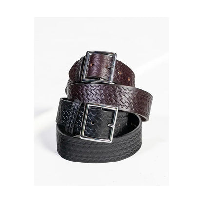 Boston Leather 1.75" Basket Weave Garrison Belt weis-western-wear