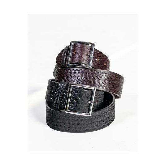 Boston Leather 1.75" Basket Weave Garrison Belt weis-western-wear
