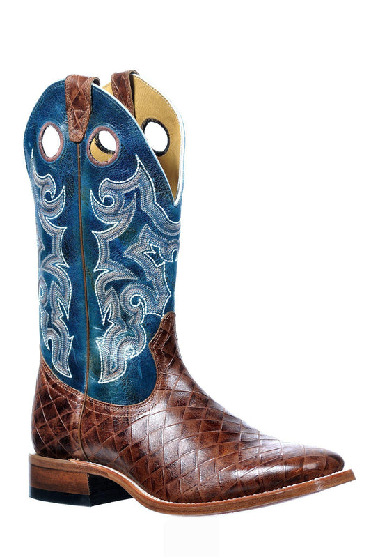 Boulet Men's Big Woven Cognac Cowboy Boots