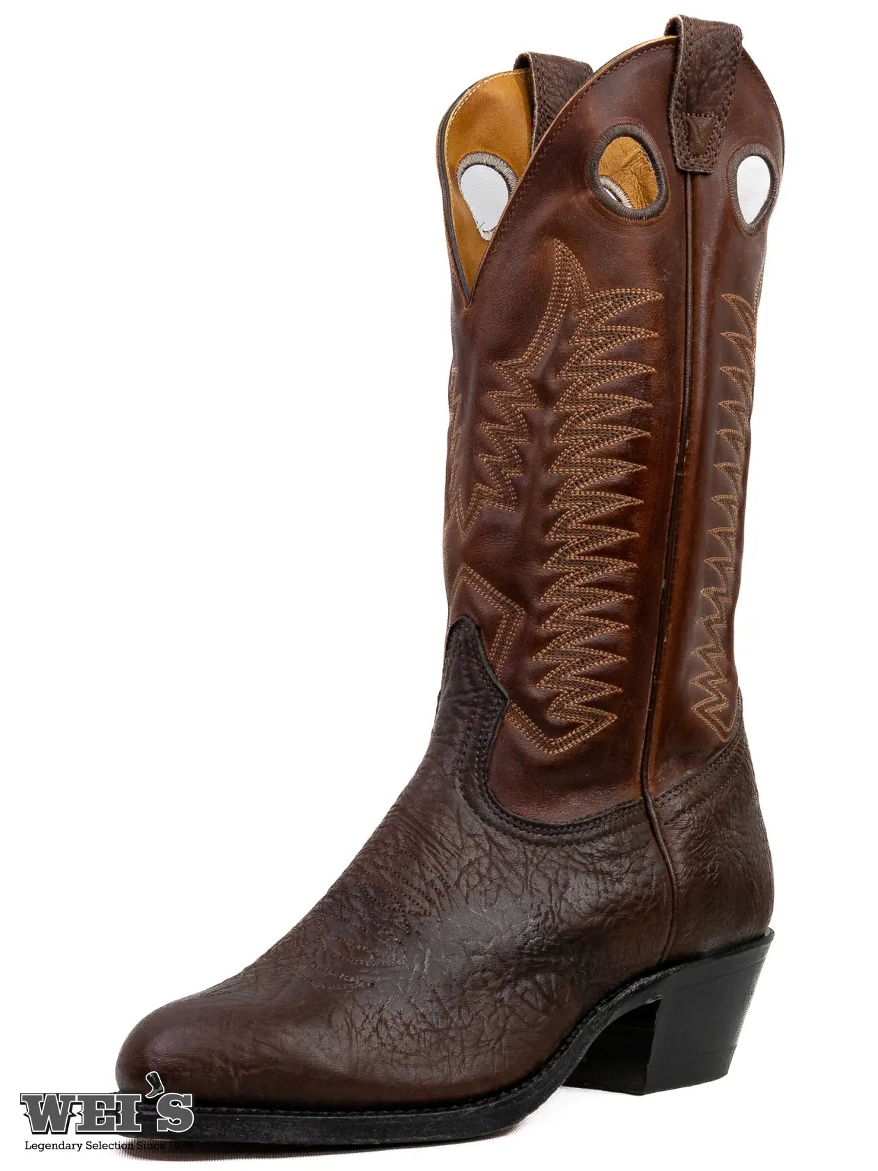 Boulet Men's Cowboy Boots 13" Oiled Taurus Bullhide Cowboy Heel R Toe weis-western-wear