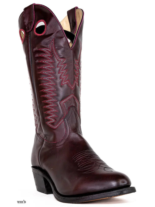 Boulet Men's Cowboy Boots 15" Black Cherry Cowboy Heel U-Toe