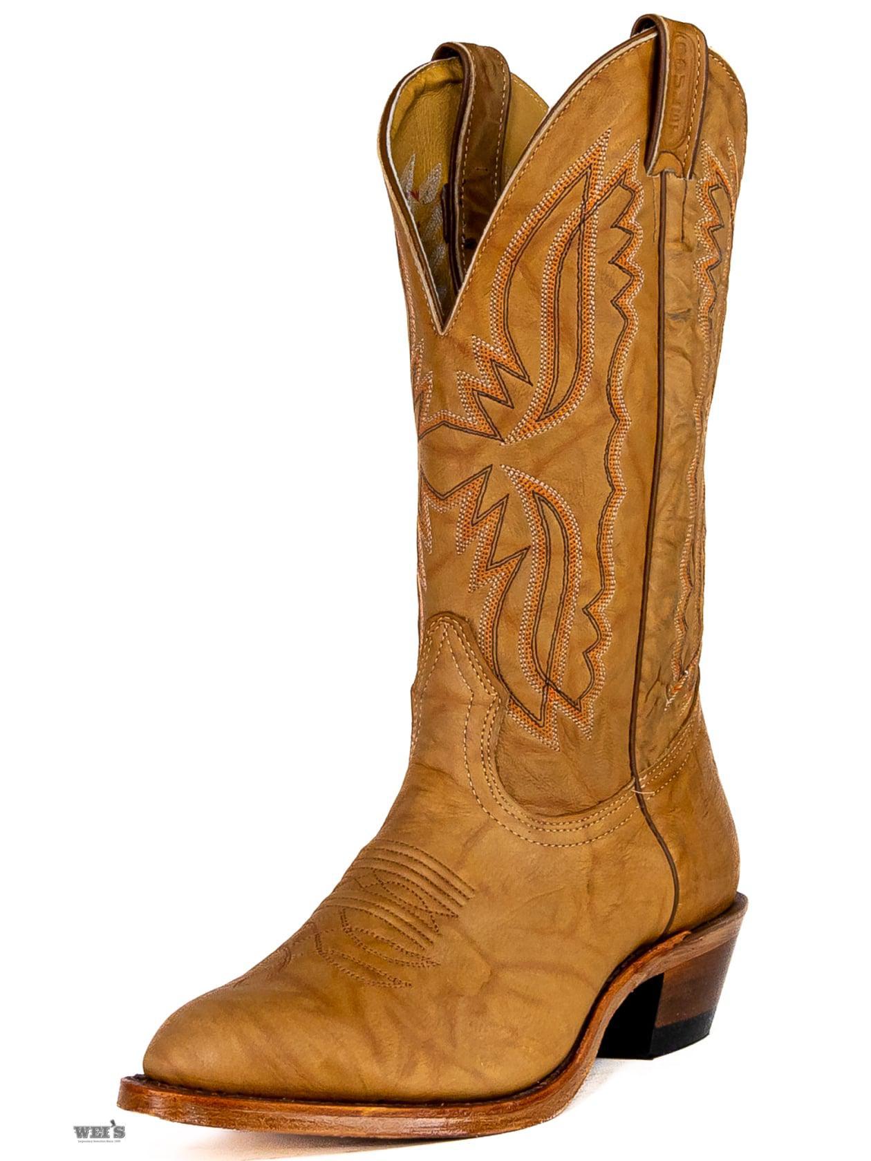 Boulet Men's Cowboy Boots Wei's Custom Made 14" Marbled Cowhide Cowboy Heel R Toe 1809