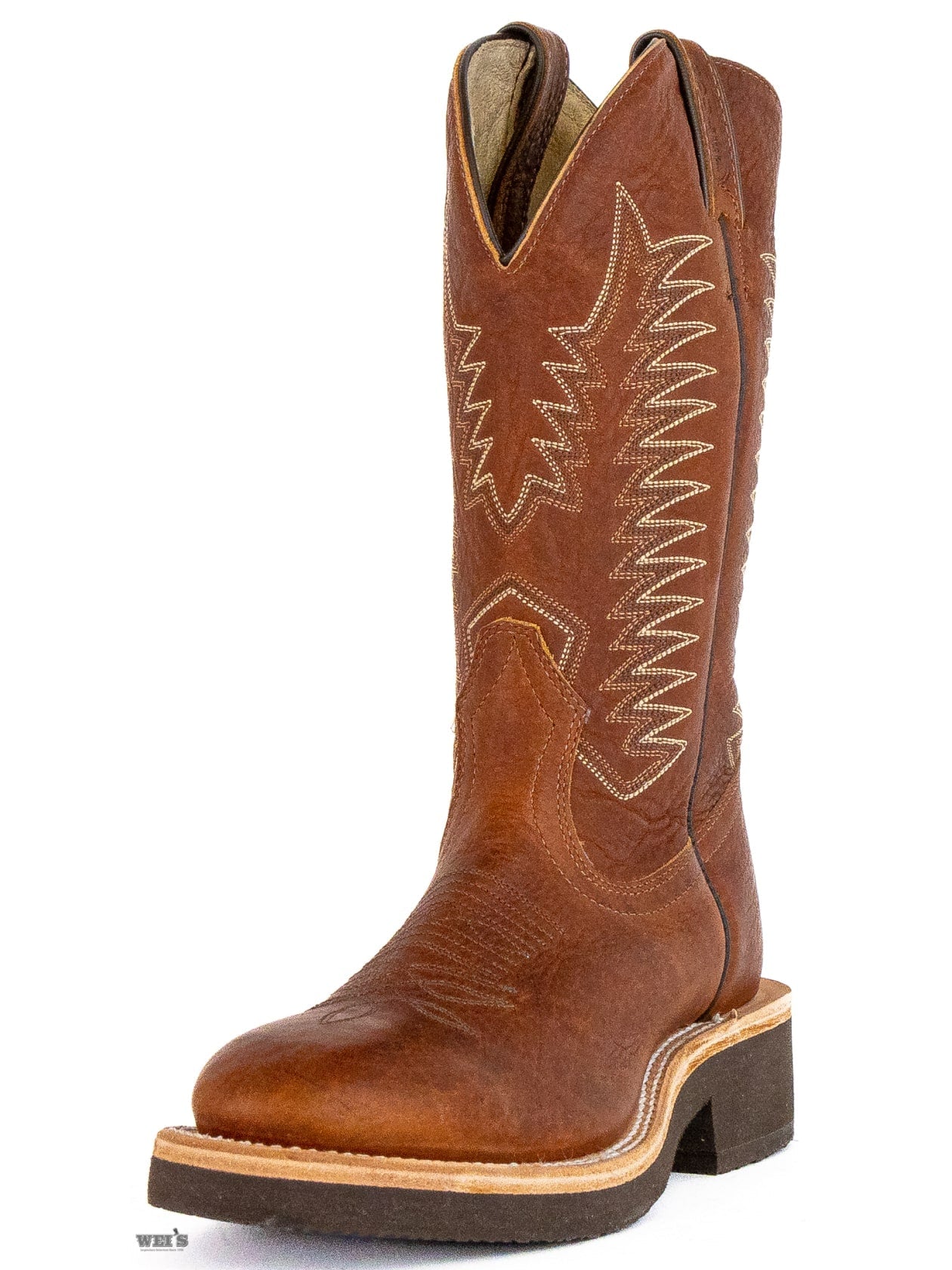 Boulet Women's Cowgirl Boots 11" Bison Roper Heel Wide U Toe Crepe Sole - Clearance