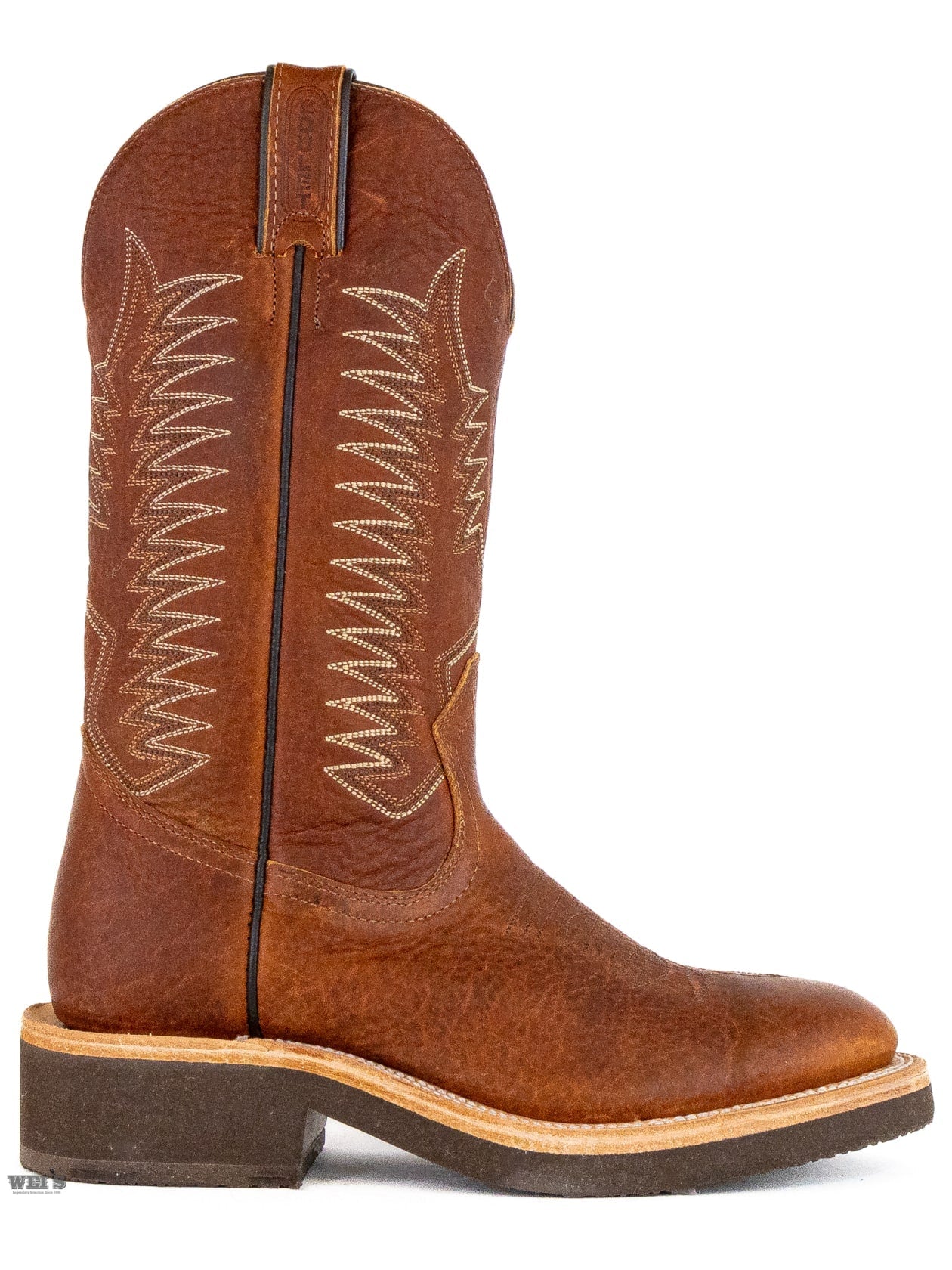 Boulet Women's Cowgirl Boots 11" Bison Roper Heel Wide U Toe Crepe Sole - Clearance