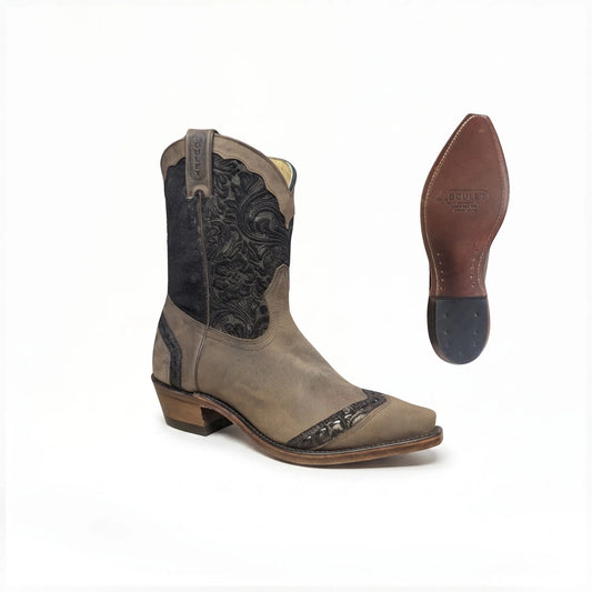 Boulet Women's Art Barocco Calf Split Tabac Cowgirl Boots