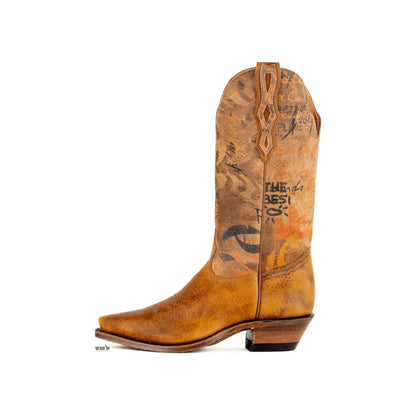 Boulet Women's Cowgirl Boots 11" Bullhide Fashion Snip J Toe Cowboy Heel