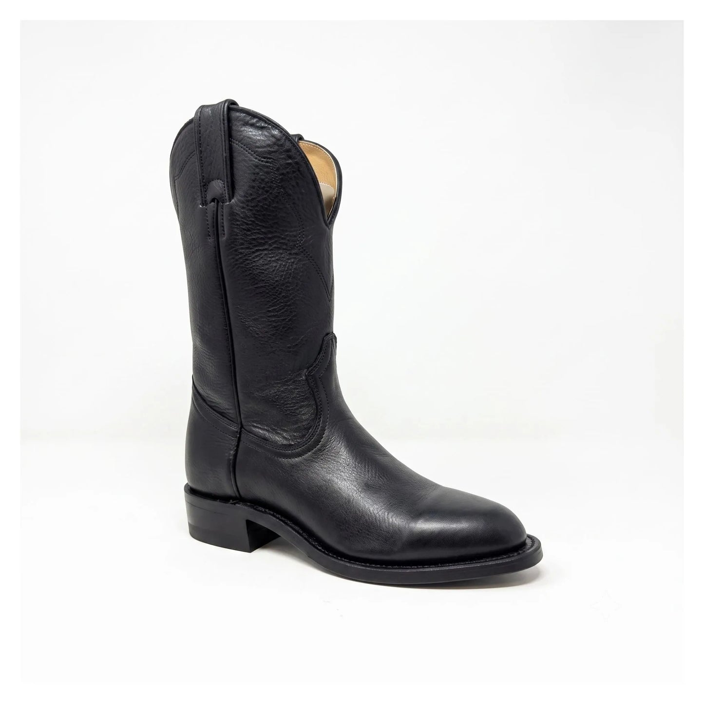 Boulet Women's Black Deer Tan Western Cowgirl Boot