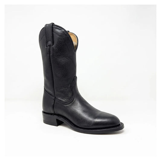 Boulet Women's Black Deer Tan Western Cowgirl Boot