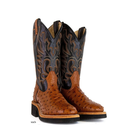 Boulet Women's Cowgirl Boots 11" Exotic Ostrich U Toe Roper Heel Crepe Sole 2309