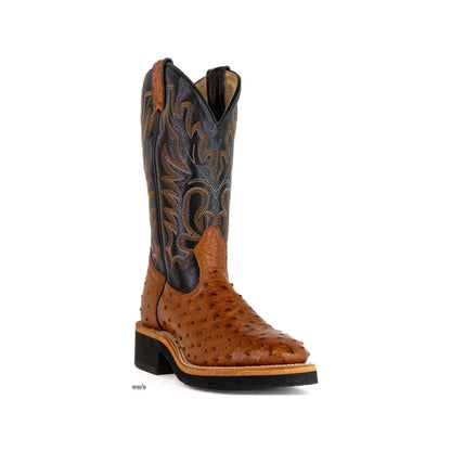 Boulet Women's Cowgirl Boots 11" Exotic Ostrich U Toe Roper Heel Crepe Sole 2309