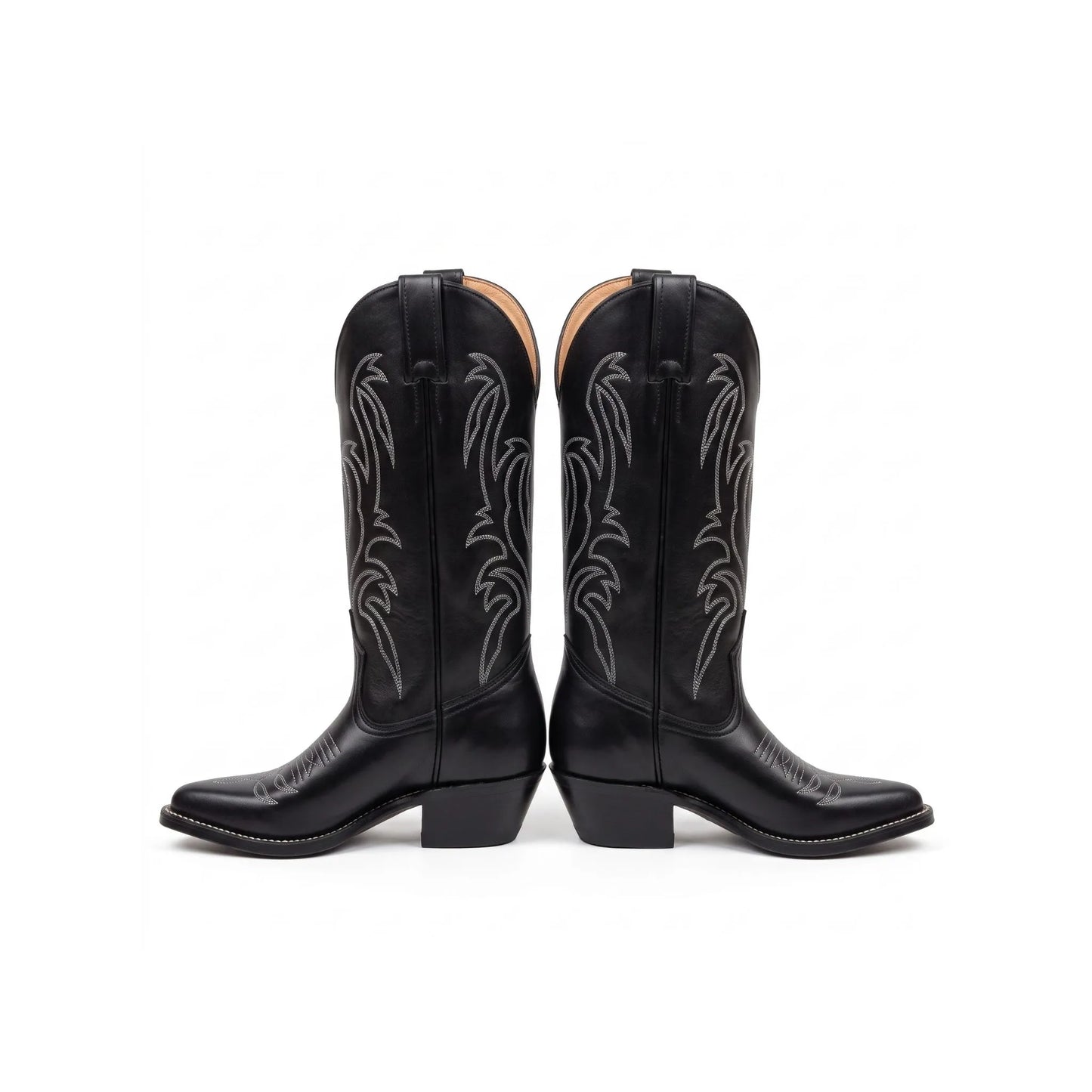 Boulet Women's Cowgirl Boots 12" Sporty Black Deer Tan Western Boot - Clearance