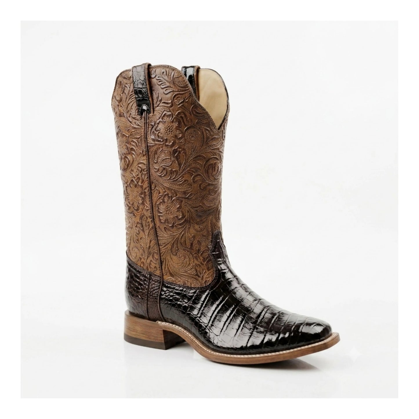 Boulet Women's  Caiman Belly Print Cowgirl Boot