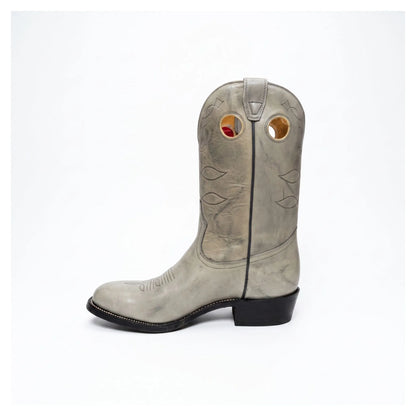 Boulet Women's Distressed Grey Leather Western Boot - Clearance