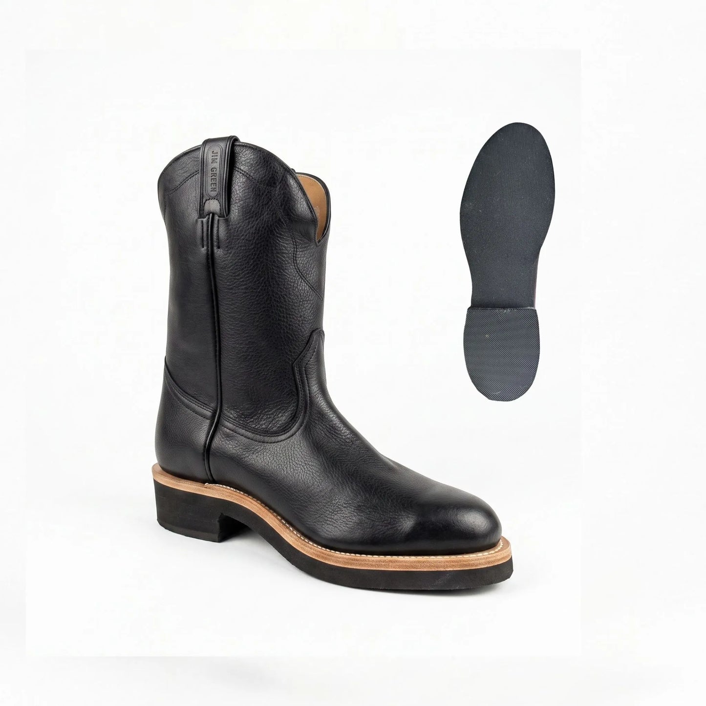 Boulet Women's Black Leather Western Work Boot - Clearance