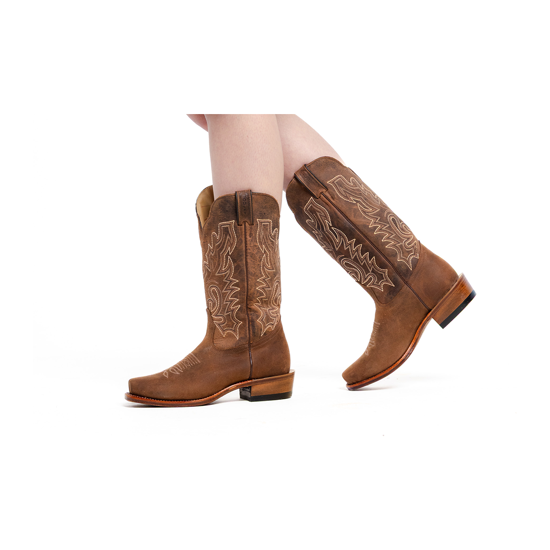 western dress boots ladies Boulet 13" Oiled Cowhide Cutter Toe Cowboy Boots Women's – Wei's Western Wear