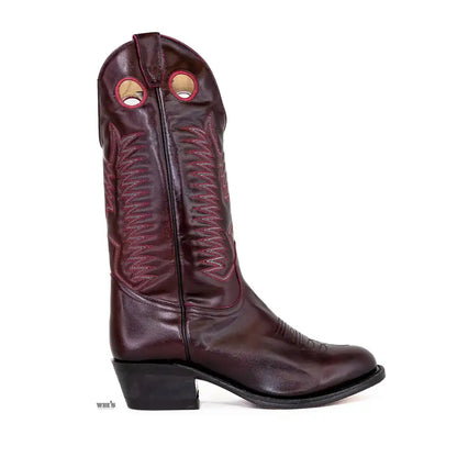 Boulet Men's Cowboy Boots 15" Black Cherry Cowboy Heel U-Toe