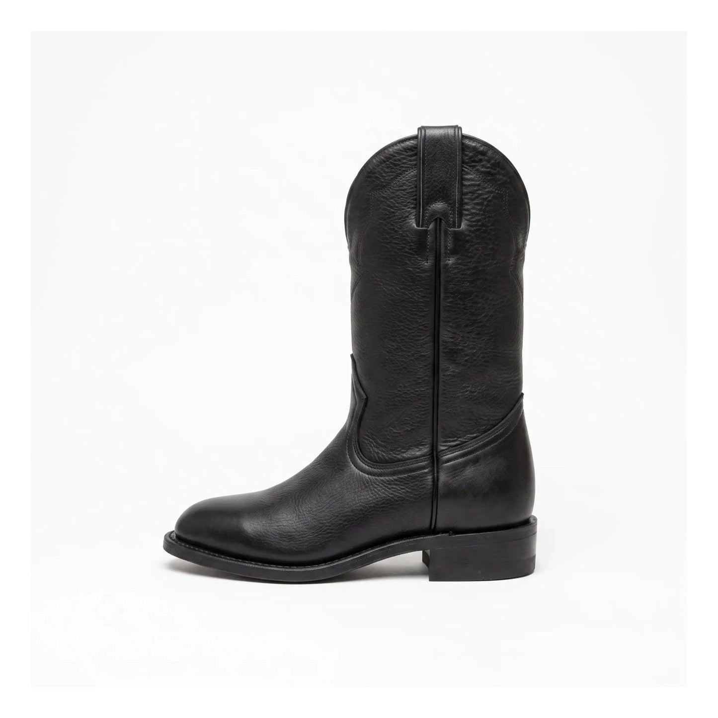 Boulet Women's Black Deer Tan Western Cowgirl Boot