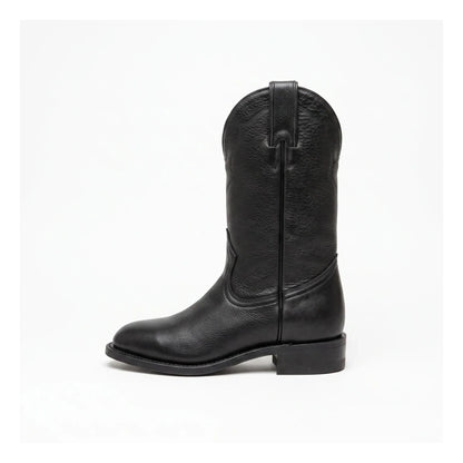 Boulet Women's Black Deer Tan Western Cowgirl Boot