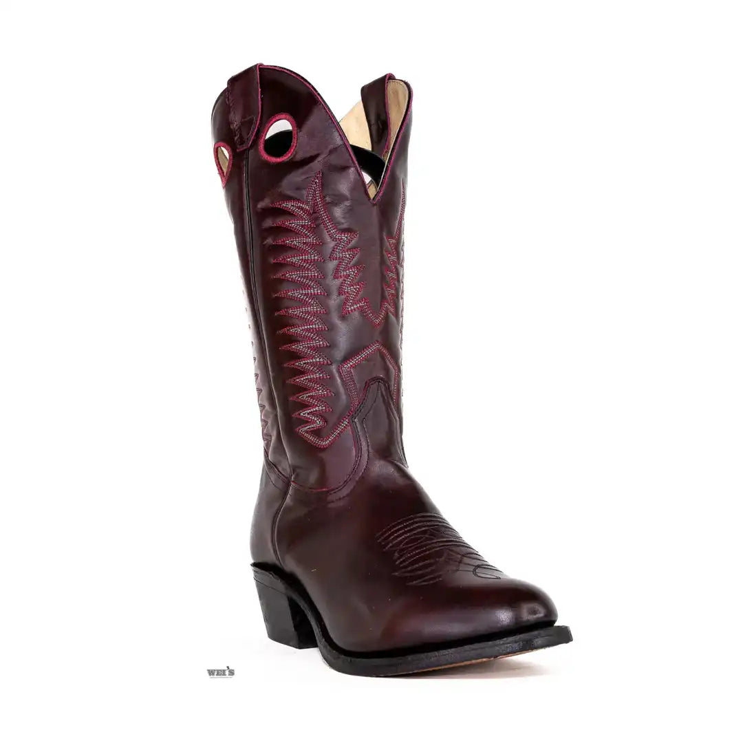 Boulet Men's Cowboy Boots 15" Black Cherry Cowboy Heel U-Toe