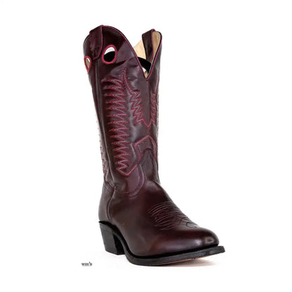 Boulet Men's Cowboy Boots 15" Black Cherry Cowboy Heel U-Toe