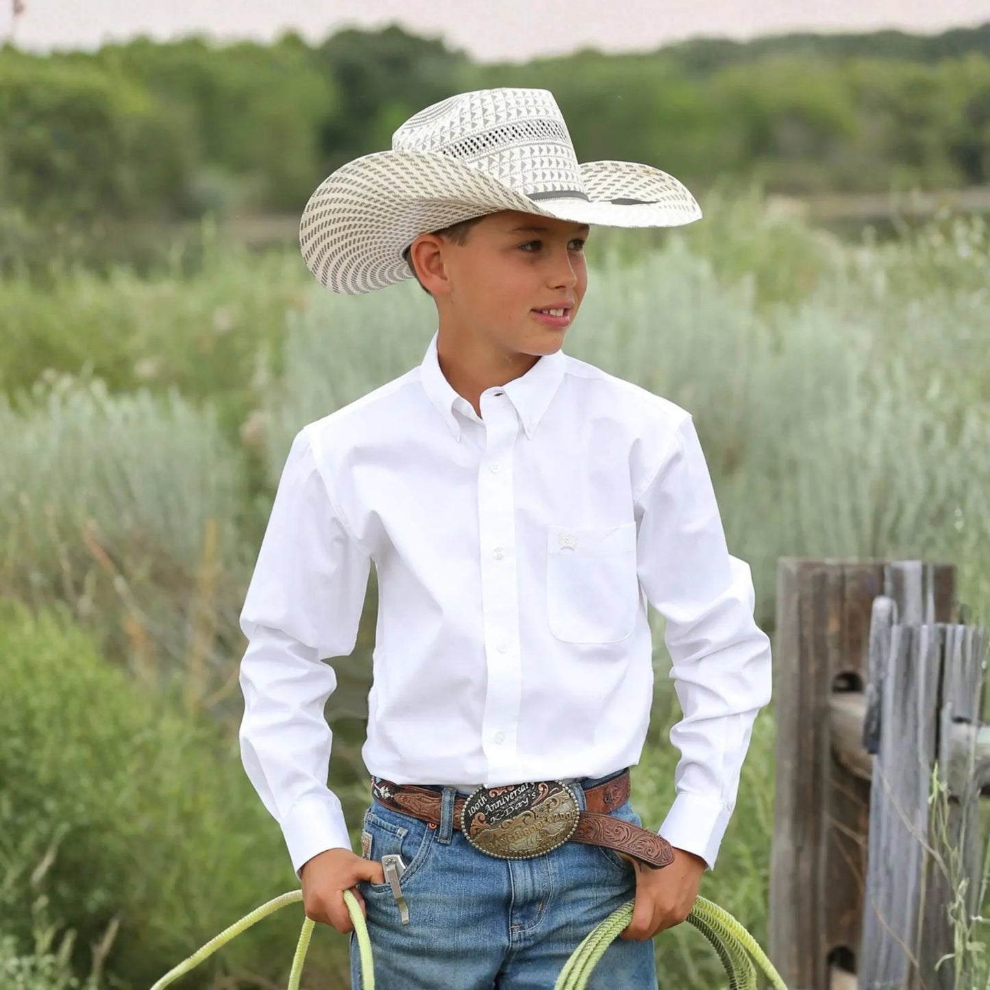 Cinch Boy’s Shirt Casual Solid Twill Button Down