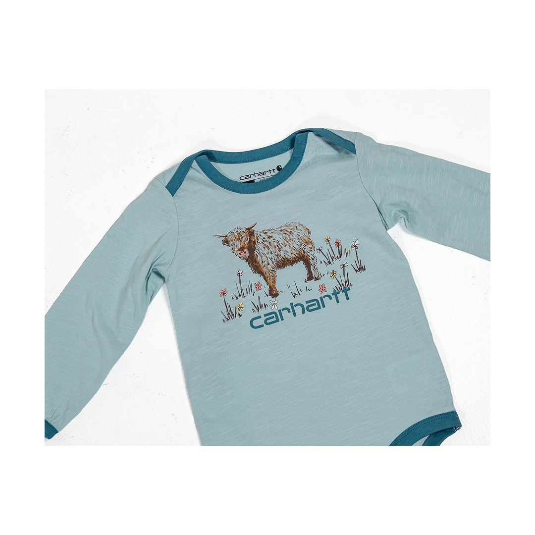 Carhartt Kid's Cow Print Long-Sleeve Bodysuit
