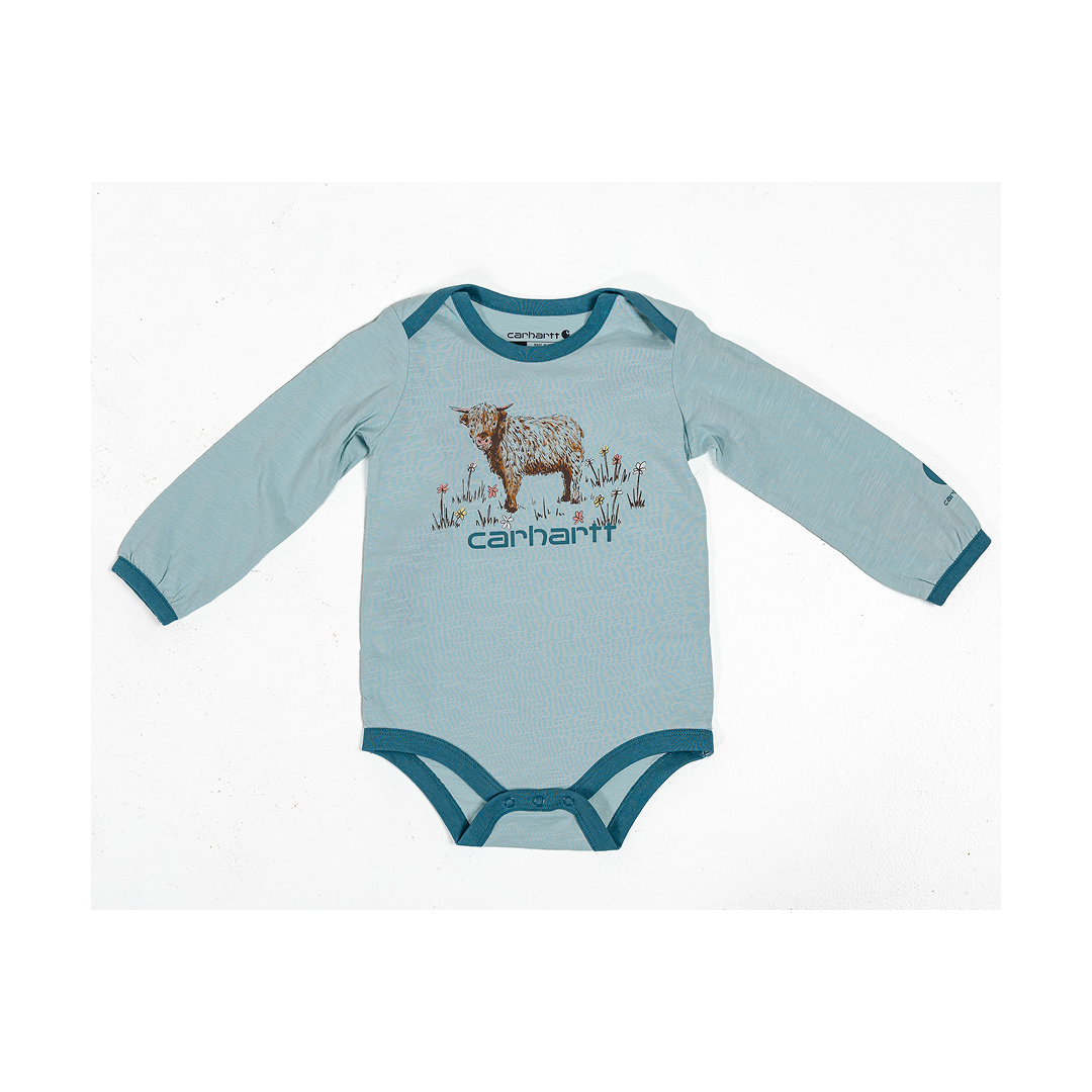 Carhartt Kid's Cow Print Long-Sleeve Bodysuit