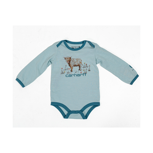 Carhartt Kid's Cow Print Long-Sleeve Bodysuit