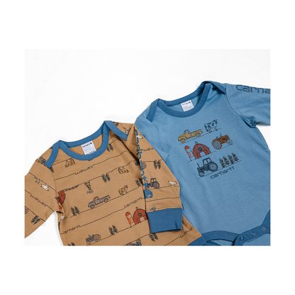 Carhartt Kid's Long-Sleeve Farm Bodysuit 2pc Set