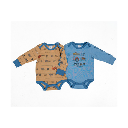Carhartt Kid's Long-Sleeve Farm Bodysuit 2pc Set