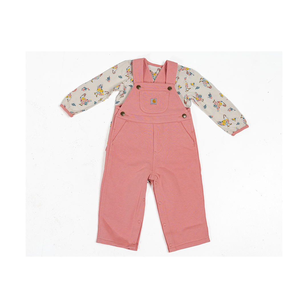 Carhartt Kid's Flowered Chickens Long-Sleeve Overall Set