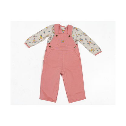 Carhartt Kid's Flowered Chickens Long-Sleeve Overall Set